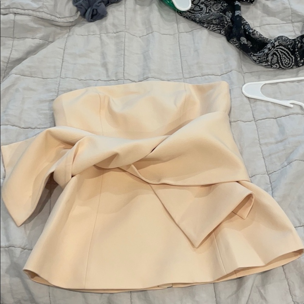 Strapless bustier bow tie top